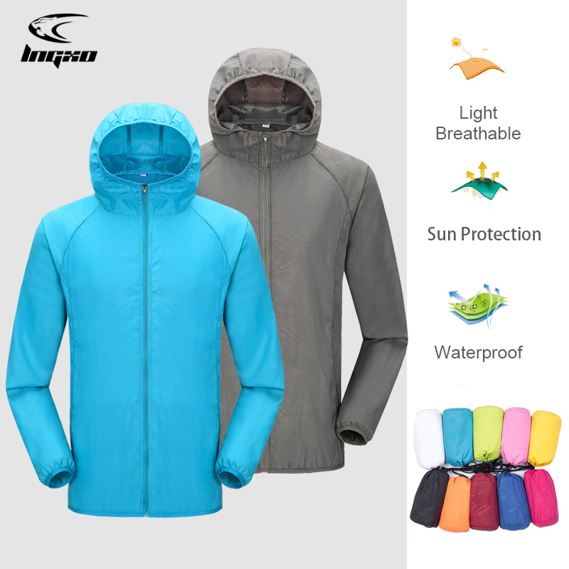Mountain Biking Jacket - LNGXO Veste de randonnée imperméable unisexe,Homme