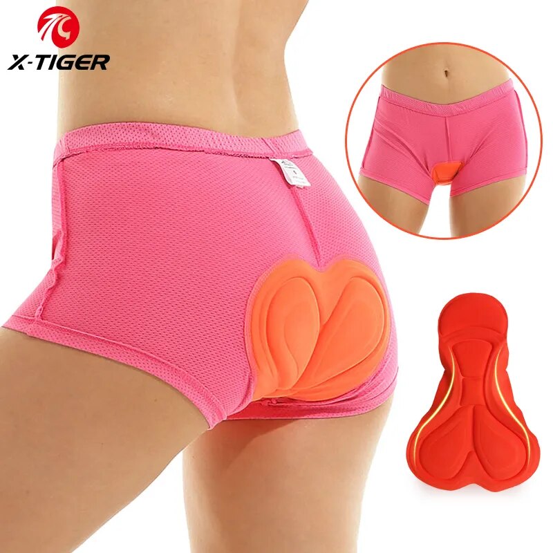 Mountain Biking Shorts Women - X-TIGER Cyclisme Sous-Vêtements 3D Rembourré Antichoc