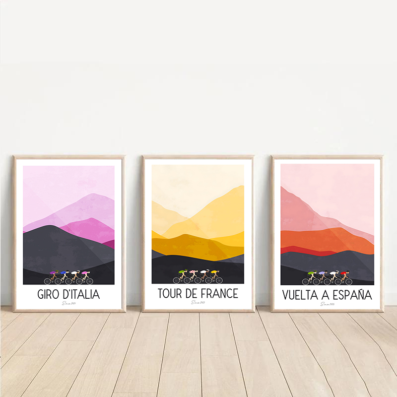 Mountain Biking France - Affiches de cyclisme aquarelle, Tour de