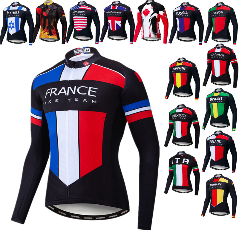 Mountain Biking France - Maillot de cyclisme français pour hommes,