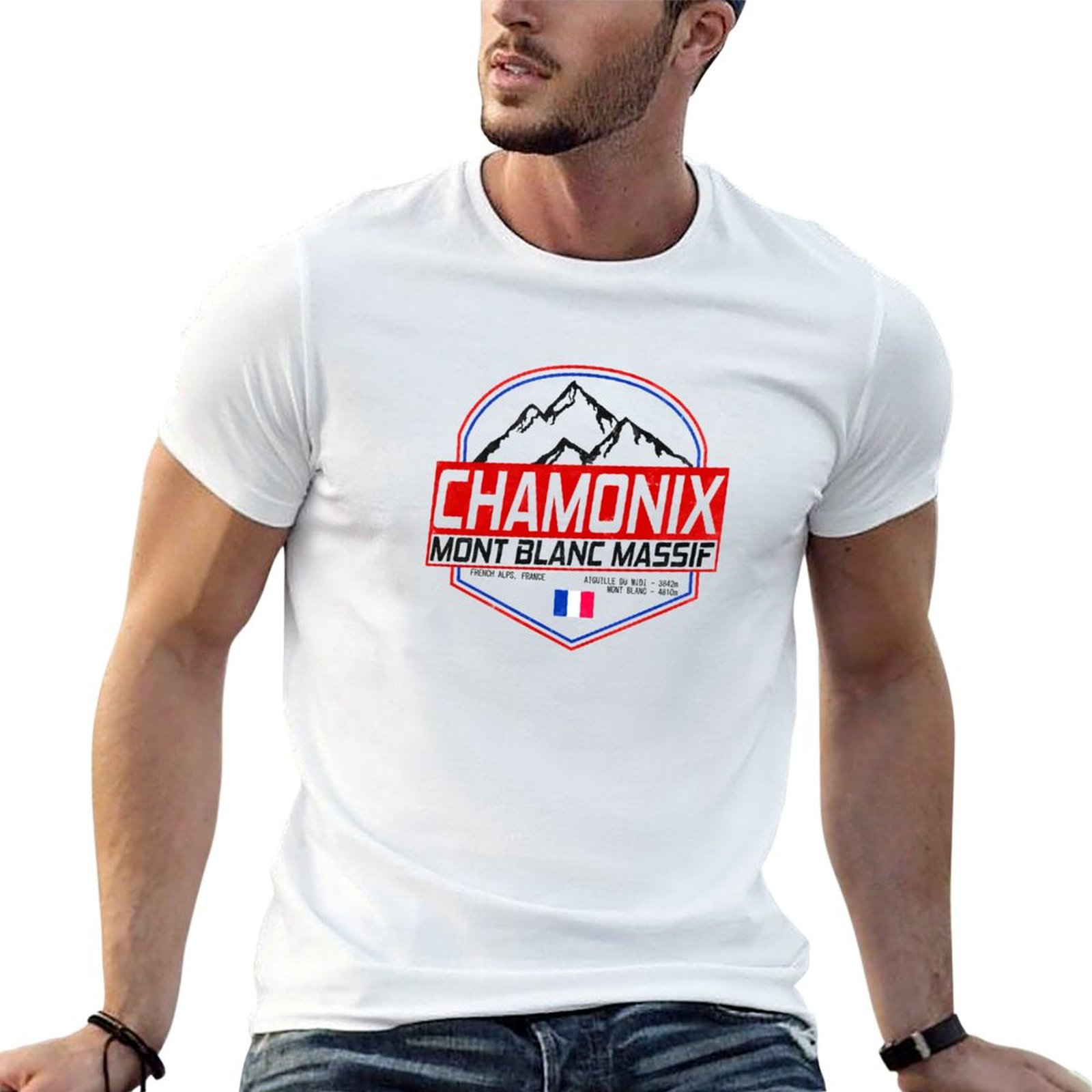 Mountain Biking France - T-shirt rétro Ski Chamonix Mont Blanc