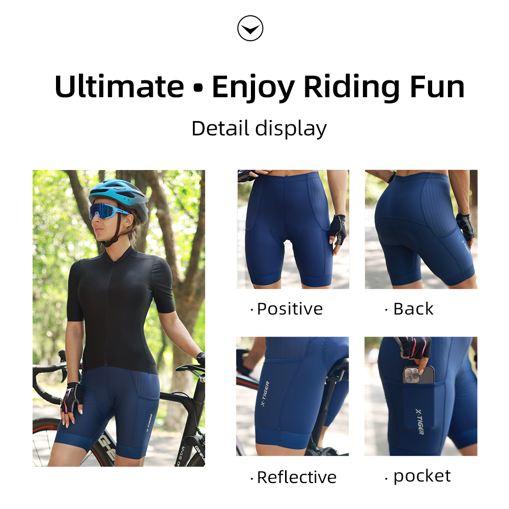 X-tiger bleu short de cyclisme - Mountain Biking Shorts Women avis et prix